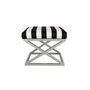 Atelier Del Sofa Puff Plateado, Blanco y Negro, 50x40x42 cm